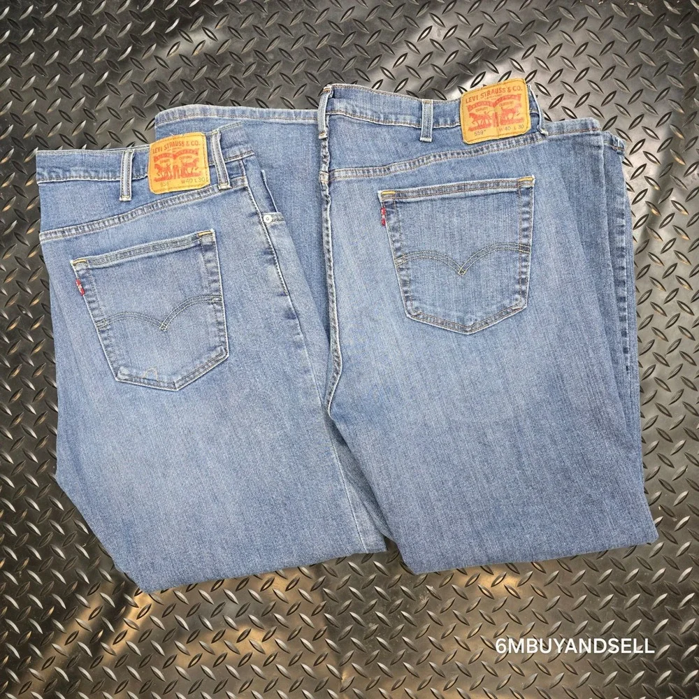 Levi's 559‎ Relaxed Straight Jeans 40x30 Medium Wash Lot of 2